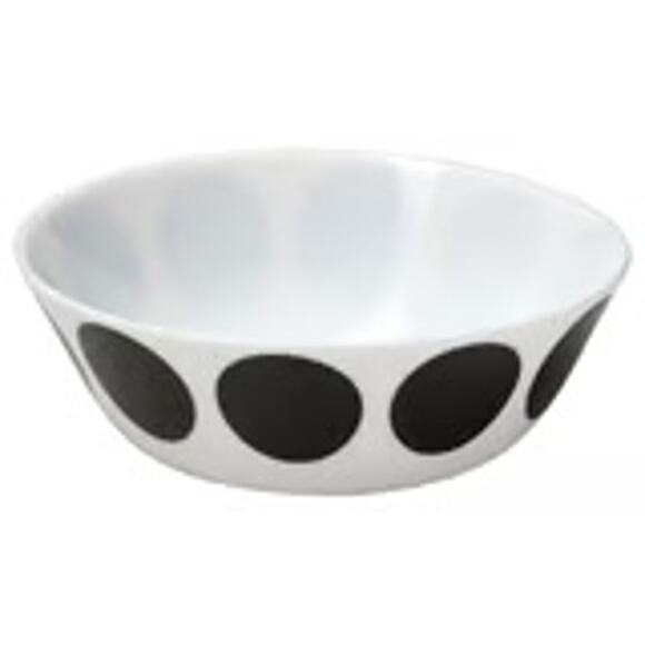 IKEA OFTAST White Black Dot 6" Bowl Durable Tempered Glass Stackable Set of 4 - Picture 1 of 3